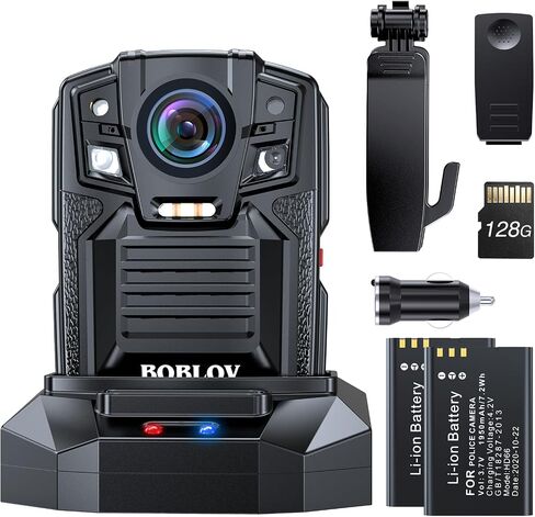 BOBLOV D7 4K GPS Body Camera, 256GB IP67 Waterproof, 2 * 1950mAh Batteries in Saudi Arabia