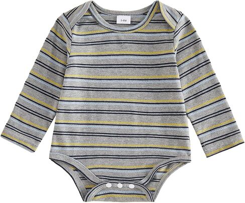 MoZiKQin Baby Bodysuit Newborn Long Sleeve Onesie Casual Stripes Romper Basic Baby Clothes for Boys Girls in Saudi Arabia