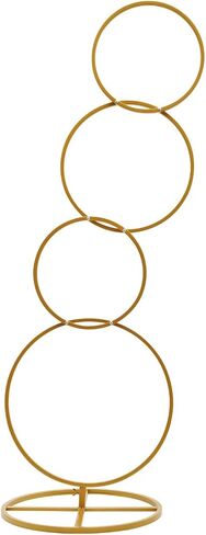 DYNAMI 5.3ft Gold 4-Tier Round Hoop Backdrop Stand for Wedding Party Decor | Gold Metal Flower Arch Frame with Round Base,Freestanding Floral Balloon Display Rack for Bridal Shower Photo Booth Decor in Saudi Arabia