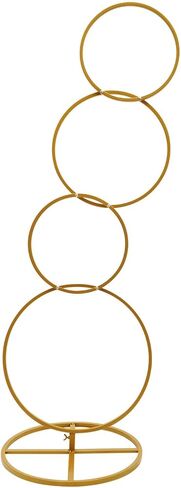 DYNAMI 5.3ft Gold 4-Tier Round Hoop Backdrop Stand for Wedding Party Decor | Gold Metal Flower Arch Frame with Round Base,Freestanding Floral Balloon Display Rack for Bridal Shower Photo Booth Decor in Saudi Arabia