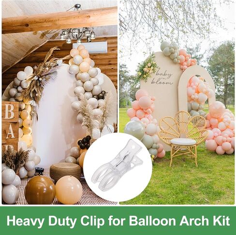 20Pcs Balloon Arch Clips with 10 Small Clip Set | Large Clear Backdrop Clips Spring Clamps, Plastic Heavy Duty Clip for Balloon Arch Kit Birthday Wedding Backdrop Stand Crafts in Saudi Arabia
