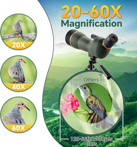 ESSLNB Spotting Scope with Tripod, BAK4 High Definition Waterproof Spotter Scope with Phone Adapter, Fogproof Spotting Scopes for Target Shooting, Bird Watching, Wildlife Viewing in Saudi Arabia
