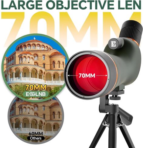 ESSLNB Spotting Scope with Tripod, BAK4 High Definition Waterproof Spotter Scope with Phone Adapter, Fogproof Spotting Scopes for Target Shooting, Bird Watching, Wildlife Viewing in Saudi Arabia