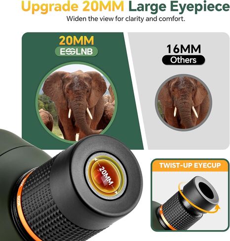 ESSLNB Spotting Scope with Tripod, BAK4 High Definition Waterproof Spotter Scope with Phone Adapter, Fogproof Spotting Scopes for Target Shooting, Bird Watching, Wildlife Viewing in Saudi Arabia