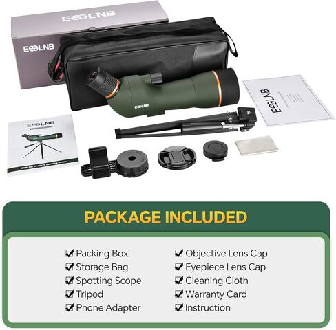 ESSLNB Spotting Scope with Tripod, BAK4 High Definition Waterproof Spotter Scope with Phone Adapter, Fogproof Spotting Scopes for Target Shooting, Bird Watching, Wildlife Viewing in Saudi Arabia
