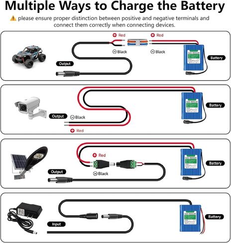 CITYORK 12V Rechargeable Battery 7800mAh with Charger, Bare Leads, Cable Connector for DIY Projects, Speakers Box, Radio Equipment, Toy Cars, Solar Panels, LED Light Strip, CCTV Camera, etc in Saudi Arabia