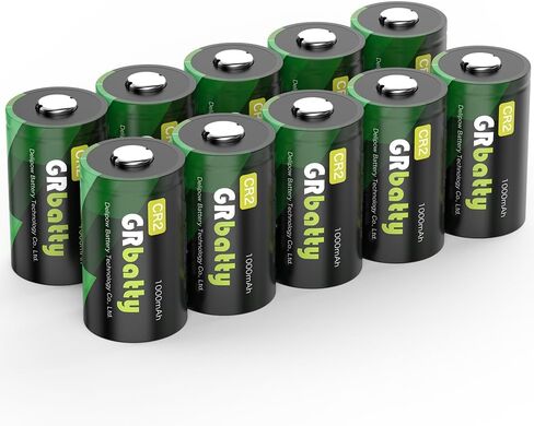 10 x CR2 3V Lithium Battery, 1000mAh, High Capacity, Long Lasting | Non-rechargeable, For Laser Rangefinders, Film Cameras, Instant Cameras, Door Sensors, Alarm Sensors in Kuwait