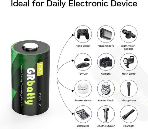 10 x CR2 3V Lithium Battery, 1000mAh, High Capacity, Long Lasting | Non-rechargeable, For Laser Rangefinders, Film Cameras, Instant Cameras, Door Sensors, Alarm Sensors in Kuwait