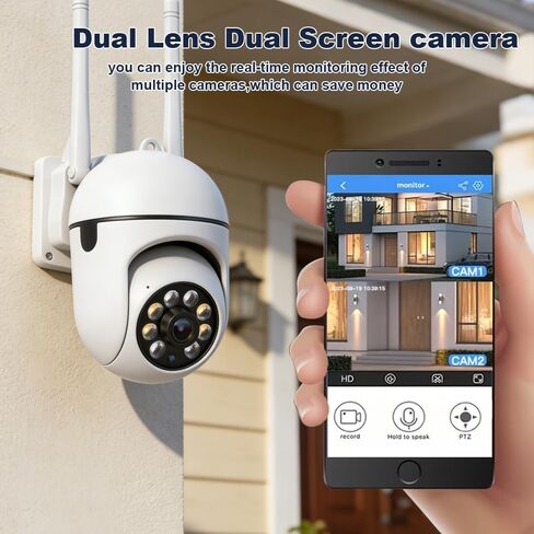 4PCS,1296P Resolution,2.4GHZ WiFi Camera,Color Night Vision,Two-Way Audio,360° Pan/Tilt/Zoom,AI Motion Tracking & Detection,Home Security Monitor,Spotlight & Alarm in Kuwait