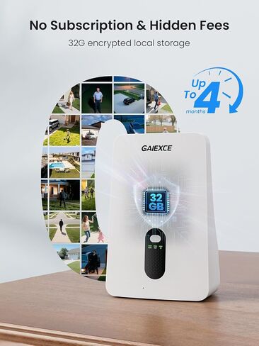 Solar Security Cameras Wireless Outdoor 2 Cam Kit Expadable to 10H, No Subscription Cameras for Home Security System, 32G Local Storage, 2.4G &5G WiFi, 2K Color Night Vision Two-Way Audio IP66 in Kuwait
