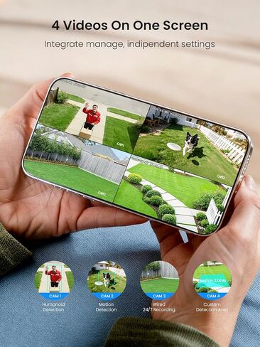 Solar Security Cameras Wireless Outdoor 2 Cam Kit Expadable to 10H, No Subscription Cameras for Home Security System, 32G Local Storage, 2.4G &5G WiFi, 2K Color Night Vision Two-Way Audio IP66 in Kuwait