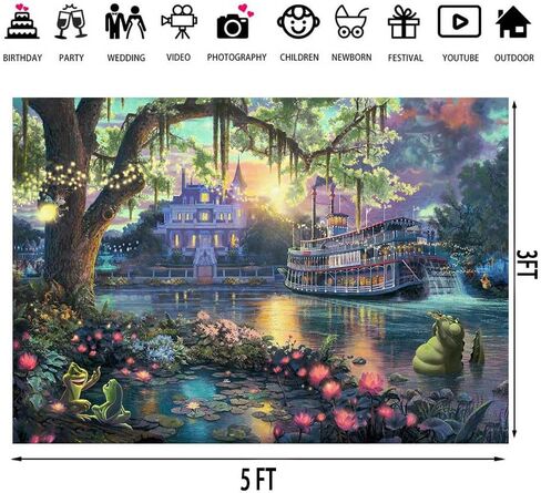 Palace Photography Background Fairy Tale Prince Princess Happiness Frog Castle Photography Background Studio Props (5x3ft-polyester) | Frog Backdrops, Polyester, Girls, Children, Baby Shower, Birthday, Party Decor Banner, Studio Props, Outdoor, Wall Room  in Kuwait