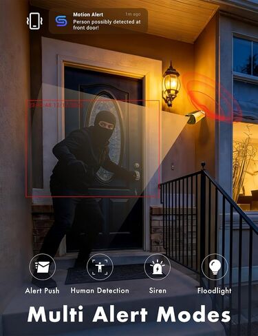 Solar Security Cameras Wireless Outdoor, 2K/3MP Battery Powered Camera with Integrated Solar Panel, AI Motion Detection, Color Night Vision, 2-Way Audio, IP65 Waterproof,1 Pack in Kuwait