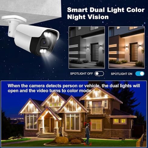 4K 8MP Bullet IP Security Camera with Mic, AI Detection | Full Color Night Vision, Full Metal Housing, IP66 Waterproof, One Way Talk, AI Human Vehicle Detection, 110° Wide Angle in Kuwait