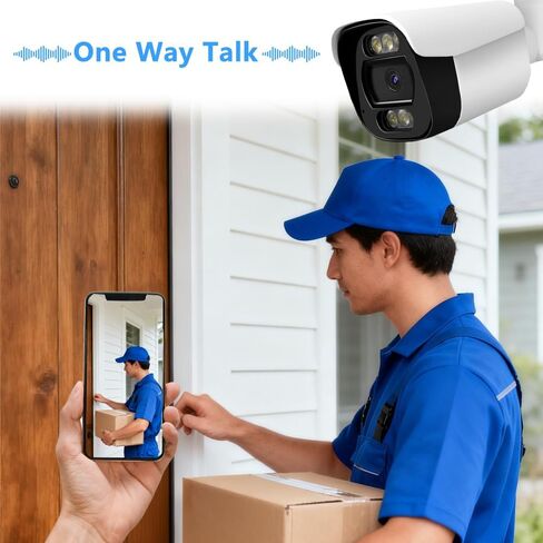 4K 8MP Bullet IP Security Camera with Mic, AI Detection | Full Color Night Vision, Full Metal Housing, IP66 Waterproof, One Way Talk, AI Human Vehicle Detection, 110° Wide Angle in Kuwait