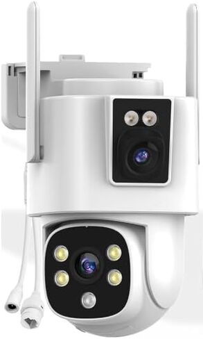 Dual Lens Security Camera Security Camera System Wireless, Cameras Compatible with The System in Saudi Arabia