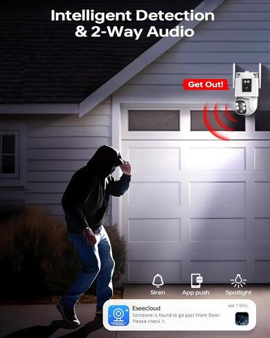 Dual Lens Security Camera Security Camera System Wireless, Cameras Compatible with The System in Saudi Arabia