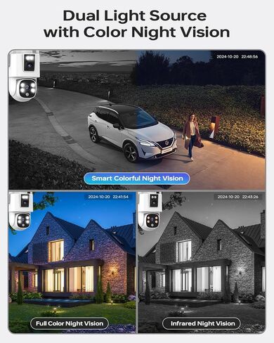 Dual Lens Security Camera Security Camera System Wireless, Cameras Compatible with The System in Saudi Arabia