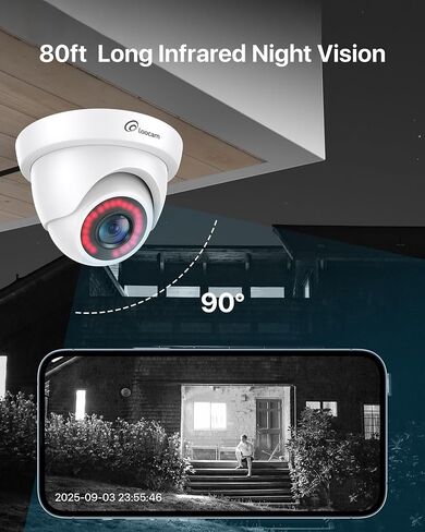 Loocam Security Camera 1080p, Hybrid 4-in-1 CVI/TVI/AHD/CVBS Wired Camera | HD 1920TVL Dome Wired Cameras, 80ft IR Night Vision, IP66 Weatherproof, 24/7 Recording, Suitable for Loocam DVR Camera Sysrem in Saudi Arabia