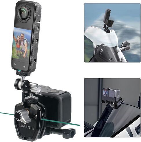 Motorcycle Windshield Clip Mount Quick Release Clip Mount for GoPro Hero 13 12 11 10 9 8 7, Insta360 X4 X3 X2 X ONE RS R, DJI Osmo Action, Smartphone (Short) in Kuwait