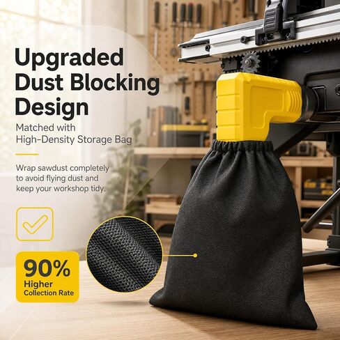 1Pcs Universal Dust Collector for Table Saw & Miter Saw, Tool-Free Connection, Upgraded Dust Extractor Accessories with Drawstring Bag, 2.05 Inch Snap-On Dust Port Fit in Kuwait