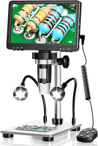 USB Microscope, 7 Inch 50X-1200X Digital Microscope Adjustable HD LCD Video Microscops Camera in Saudi Arabia