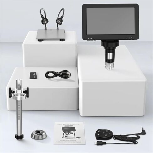 USB Microscope, 7 Inch 50X-1200X Digital Microscope Adjustable HD LCD Video Microscops Camera in Saudi Arabia