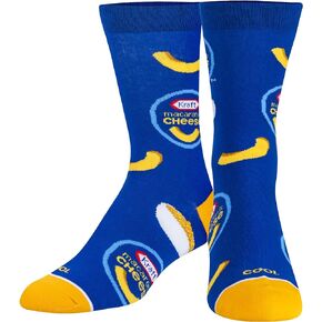 Cool Socks, Kraft Mac & Cheese, Mens Womens Crew, Funny Graphic Print, Large