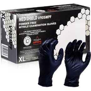 Jointown Fentanyl-Resistant Medical Nitrile Exam Gloves, Disposable Nitrile Gloves for Powder & Latex-Free, Non-Sterile, Food Safe, 5.5 mil, Black, Medium Size, 100 Count in Kuwait