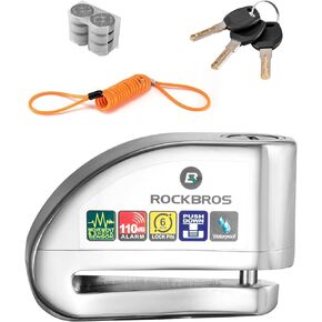 ROCKBROS Disc Brake Lock Motorcycle Alarm Lock Anti-Theft 110db Motorcycle Lock with Reminder Cable Disc Brake Vehicle for Motorbike Scooter