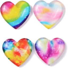 4 Pieces Hearts Shape Diamond-Paint Cover Minder Needle Keepers Charm Diamond-Paint Tools Clips for Cross Stitch and Embroidery