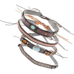 ريفي ديكور 4 قطعة قبعة الفرقة استبدال اليدوية العرقية الغربية قبعة أحزمة ل القش ورأى فيدورا قبعات بنما البلد ديكور in Kuwait