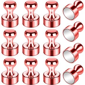 12Pack Refrigerator Magnets Strong Fridge Magnets Small Magnets, Magnetic Push Pins Whiteboard Magnets Small Neodymium Magnets for Whiteboard Office School Kitchen