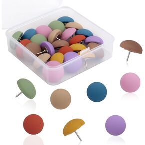 24 PCS Colorful Matte Round Push Pins Cute Thumb Tacks Decorative for Cork Boards Map Photos Calendar Cubicle Sccessories for Home Office Supplies