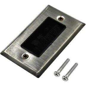 Brush Wall Plate Stainless Steel Cable Pass Through Insert for Wires, Single Gang Cable Access Strap, Wall Socket for HDTV, Home Theater Systems