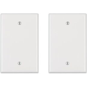 Leviton PJ13-I 1-Gang Blank Wallplate, Midway Size, Ivory (Pack of 2)
