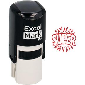 ExcelMark Round Teacher Stamp - Super - RED Ink