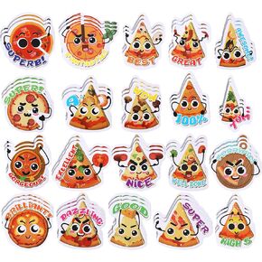 Jetec 300 Pcs Scratch and Sniff Stickers Pizza Scented Motivational Sticker Assorted Pizza Reward Cute Incentive Sticker for Kid Student School Teacher, 20 Styles