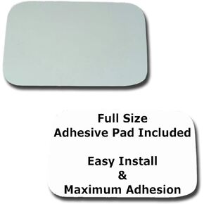 Mirror Glass + Full Size Adhesive Pad for 1984-1996 Ford Bronco Driver Side Replacement (1985 1986 1987 1988 1989 1990 1991 1992 1993 1994 1995 85 86 87 88 89 90 91 92 93 94 95)
