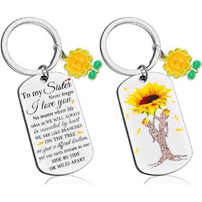 AOBIURV Sister Keychain Gifts For Sisters From Sisters Adult Sister Birthday Gifts Big Little Sister Gift