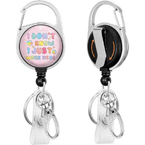 3 Pieces Funny Dumpster on Fire Badge Reel Retractable Heavy Duty with 360° Swivel Carabiner Clip, Cute ID Badge Holder Retractable, Nurse Teacher ID Card Holder Retractable Keychain Name Badge Clip