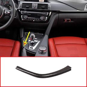 YIWANG Real Carbon Fiber Car Gear Shift L Shape Strips Trim for BMW F80 F82 F83 M3 M4 2014-2018 Left Hand Driving Accessories