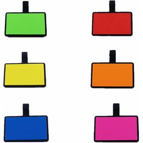 6 Pack Original Silent Square Shape Silicone Pet Tag,Modifiable ID Dog Tags,with Double Blank Sides to Engrave,6 Popular Colors in One Set