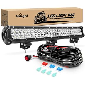 Nilight - ZH405 LED Light Bar 25Inch 162W Spot Flood Combo Led Off Road Lights with Wiring Harness Kit, 2 Years Warranty
