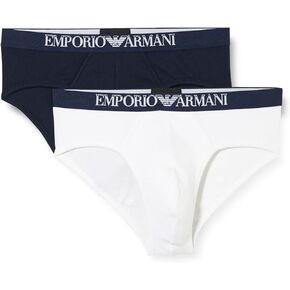 Emporio Armani Men's Ribbed Stretch Cotton 2-Pack Brief