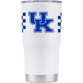 Gametime Sidekicks Kentucky 20oz White Tumbler - Officially Licensed, 18/8 Stainless Steel, Double-walled, Vacuum-insulated, UV LED Printed Logos, Sweatless, Stays Hot/Cold - 360 Wrap