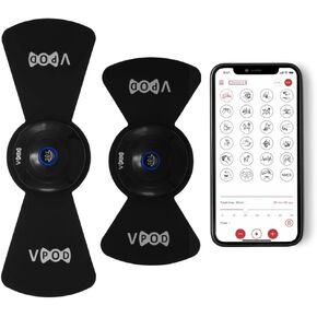وحدة تحفيز العضلات VPOD Deluxe TENS مع علاج EMS لاستعادة العضلات، وتخفيف آلام الظهر، وتخفيف آلام الرقبة وتخفيف آلام عرق النسا، 24 وضعًا، لاسلكي، ومحمول، ومزود بتقنية البلوتوث