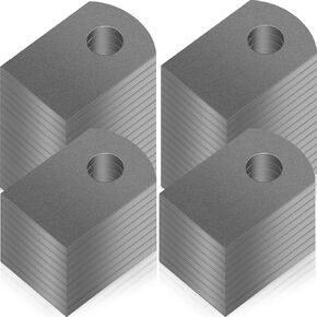 Dunzy Steel Weld Tab 1" W, 1 1/2" H, 3/8" Hole, 1/8" Thickness Steel Flat Tab Brackets Weld on Light Tabs for Steel Projects Needing to Be Anchored, Mild Steel for Easy Welding (50 Pcs)