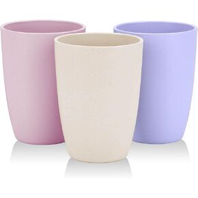 LuckyZone Wheat Straw Unbreakable Cup (12 oz) - Reusable Drinking Glasses Set of 5 - Dishwasher Safe - BPA Free & Eco-Friendly(Beige)