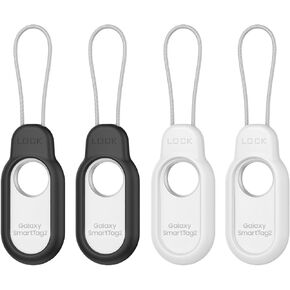 KPSIHRIO 4 عبوات Smart Tag 2 حافظة حامل آمنة مع كابل سلكي وملحقات مفتاح ألين متوافقة مع Samsung Galaxy SmartTag2، SmartTag 2 غطاء غطاء لمفتاح أمتعة الحيوانات الأليفة (أسود + أبيض) in Kuwait